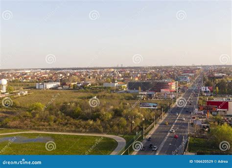 Air view of Otopeni city editorial stock image. Image of traffic ...