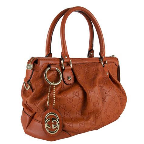 Gucci Orange Guccissima Leather Sukey Top Handle Bag