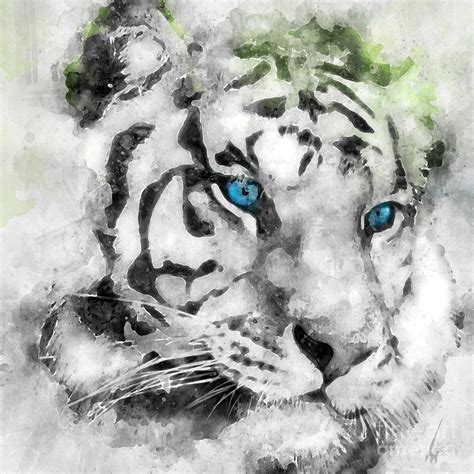 White Tiger Digital Art by Karen Langevin - Fine Art America