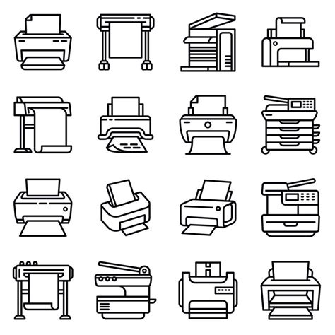 Printer icon, outline style 8967666 Vector Art at Vecteezy