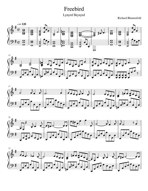 Free Bird Sheet music for Piano | Download free in PDF or MIDI | Musescore.com