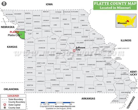 Platte County Map, Missouri