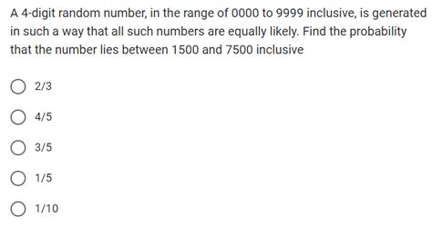 Solved A 4-digit random number, in the range of 0000 to 9999 | Chegg.com