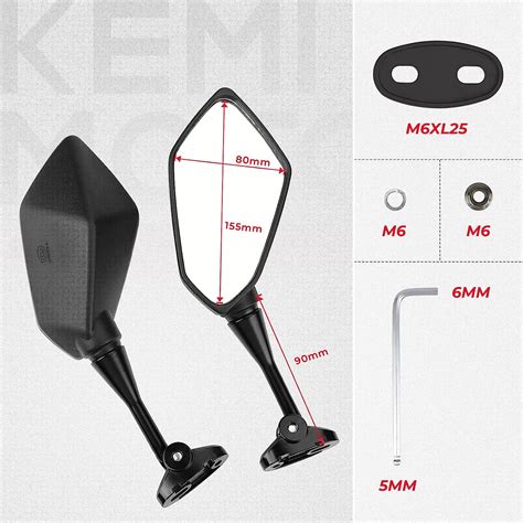 Buy kemimoto Mirrors for Snowmobile Rear View Mirror Hood Mounted Side ...