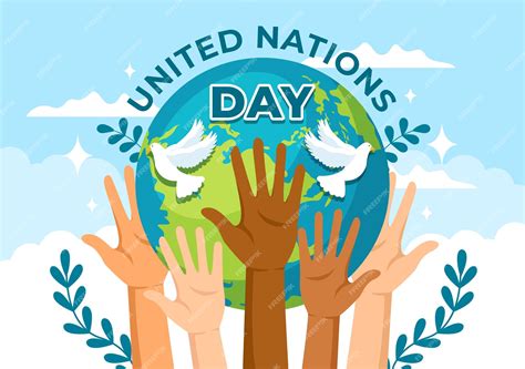 Premium Vector | United nations day celebration vector illustration with people public service ...