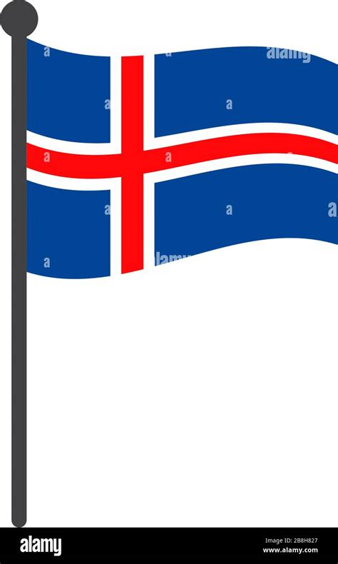 iceland flag with pole icon vector isolated on white background Stock ...