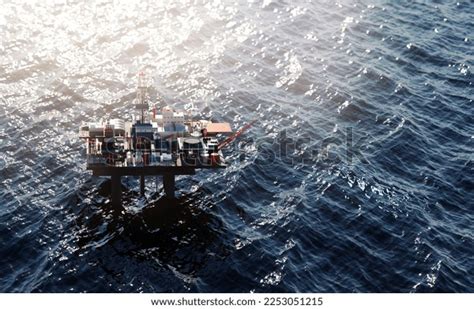 Oil Rig Offshore Platform Sunset 3d Stock Illustration 2253051215 ...