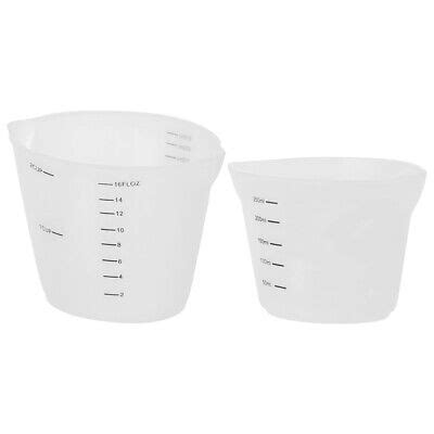 2 Pcs Silicone Graduated Measuring Cup Cups for Resin Liquid Baking | eBay