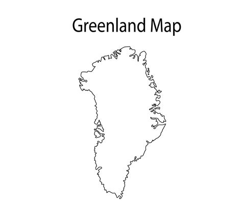 Greenland Map Outline Vector Illustration in White Background 11661490 ...