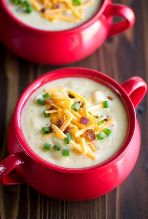 Creamy Potato Soup with Bacon and Cheddar - Peas and Crayons