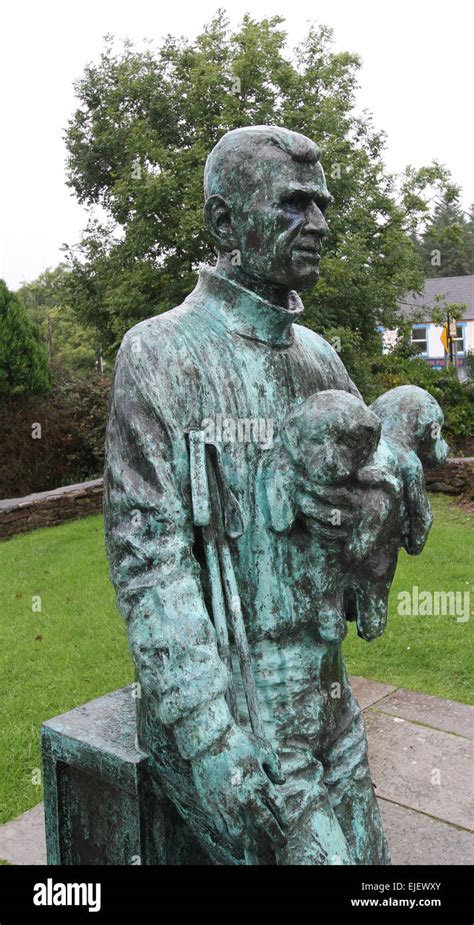 A bronze statue of legendary Antarctic explorer Tom Crean in Annascaul County Kerry Ireland ...