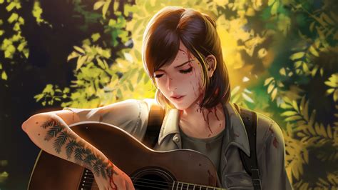 Ellie, Guitar, The Last of Us Part 2, The Last of Us Part II, TLOU, TLOU2, Video Game 4k, HD ...