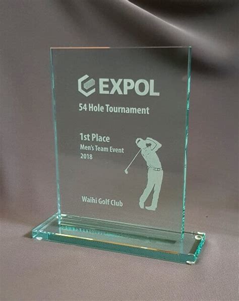 Glass engraved trophy plaque - Xpress Awards