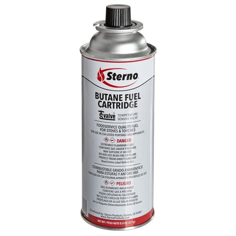 Sterno Butane Fuel Refill Cartridge - 8 oz. Canisters (12/Case)