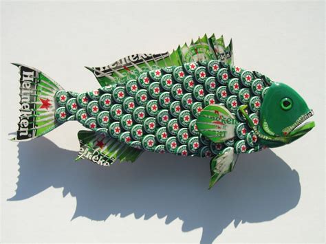 Metal Bottle Cap Fish Wall Art Small Bud Heineken by EricsEasel | Bottle cap art, Bottle cap ...