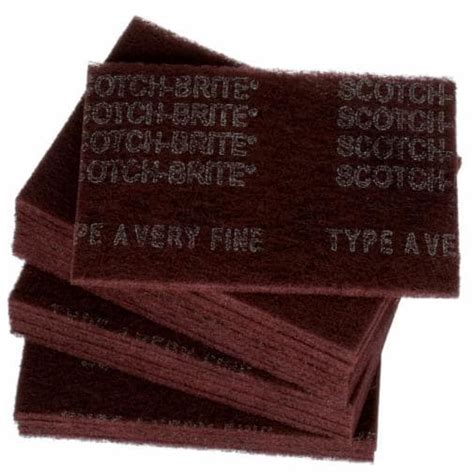 Scotch-Brite™ Hand Pad 7447, HP-HP, A/O Very Fine, Maroon, 6 in x 9 in, 20/Inner, 60 ea/Case ...