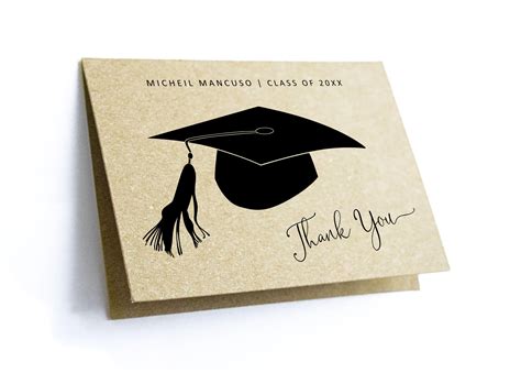 Graduation Thank You Card Template - Printable Women Men Girl Boy High ...