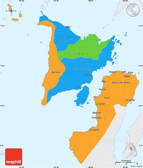 Political Simple Map of Region 6, single color outside