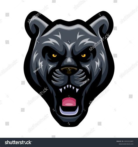 Panther Head Logo Mascot Design Stock Vector (Royalty Free) 2223212407 ...