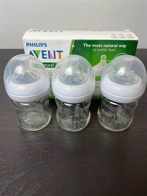 Philips Avent Natural Glass Bottle, 4 Ounce, 3 Pack