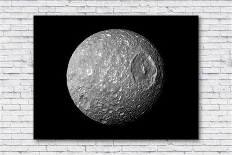 Mimas "Death Star" Moon Poster, Saturn Nasa, Star Wars, Photo Picture ...