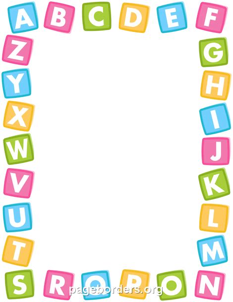 Alphabet Border Clipart - Free Printable Images for Decorative Projects ...