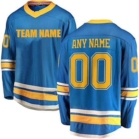 Personalized Men's Ice Hockey Jersey Customized Your Name Numbers Long Sleeves Shirt: Amazon.ca ...