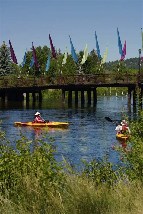 Kayaking at the Bridge over the Deschutes River Bend Oregon Summer Print | Kayaking, Vacation ...