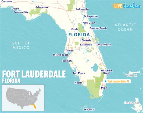 Map of Fort Lauderdale, Florida - Live Beaches