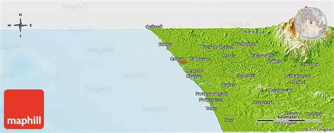 Physical Panoramic Map of Calicut