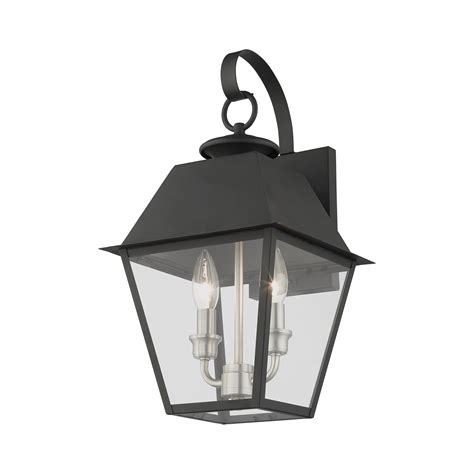 2 Lt Black Outdoor Wall Lantern | Outdoor Lanterns