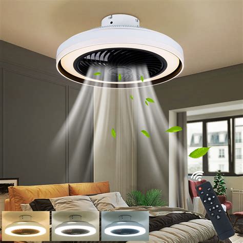 Buy 20" Modern Ceiling Fan with Lights ,Enclosed Low Profile Fan Light ...