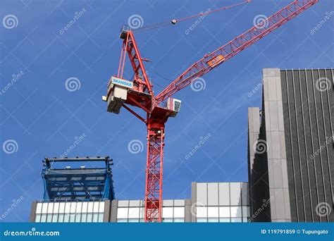 Skanska Construction Company Editorial Stock Image - Image of equipment, exterior: 119791859