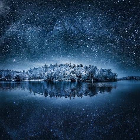 night, Landscape, Winter, Stars, Nature HD Wallpapers / Desktop and ...