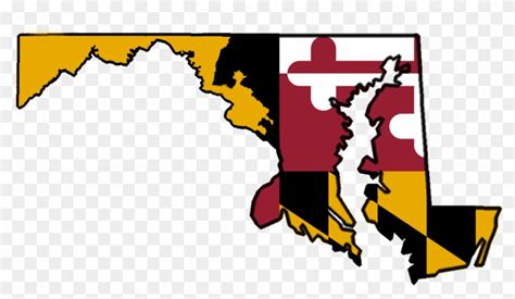 Flag-map Of Maryland - Maryland Flag And State - Full Size PNG Clipart Images Download