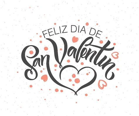 Premium Vector | Hand sketched happy valentines day text in spanish with hearts valentines day ...