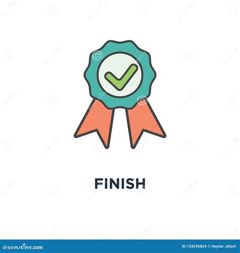 Finish Icon. Completed, Achievement, Green Approved Sticker, Done Stamp ...