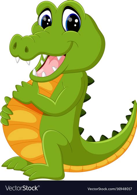 Cute crocodile cartoon Royalty Free Vector Image