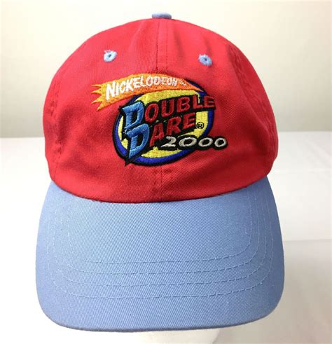 Nickelodeon Double Dare 2000 Red & Blue Baseball Hat Cap Silver Dollar City | Baseball hats, Red ...