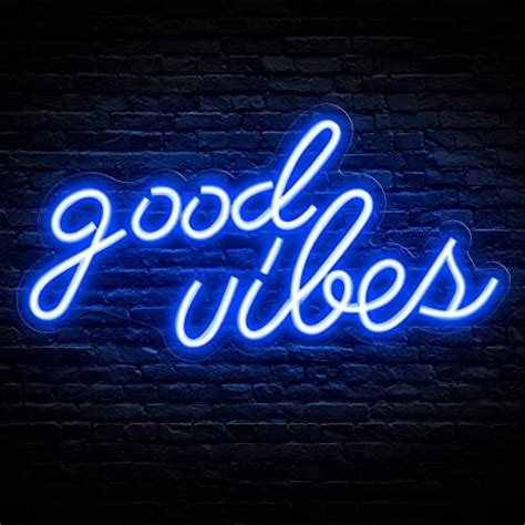 Olekki Blue Good Vibes Neon Sign - LED Neon Signs for Wall Decor, Neon ...