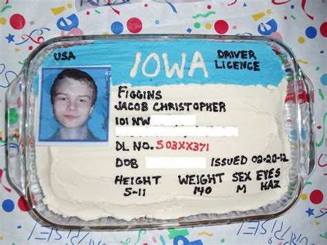 Learning The Frugal Life: Homemade Driver License Cake