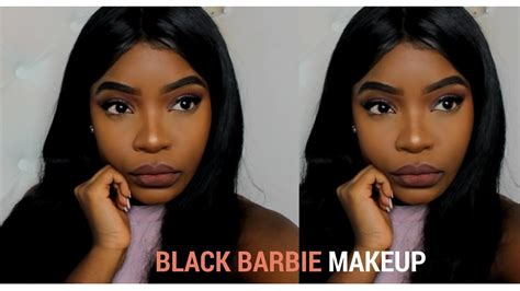 BLACK BARBIE MAKEUP TUTORIAL DARK SKIN - ft. DivasWigs Hair - YouTube