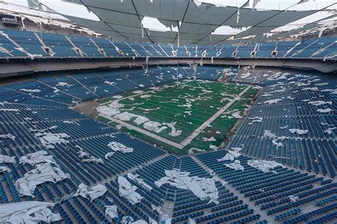 Abandoned Pontiac Silverdome Before Being Demolished in 2017