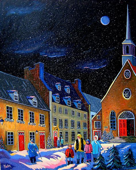 Neige de nuit dans le vieux Quebec (Nighttime Snowfall in Old Quebec ...