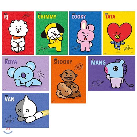 Download BT21 Character In Different Pose Wallpaper, 44% OFF