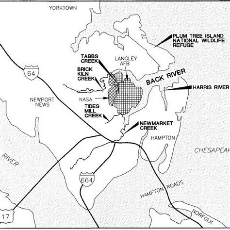 Location map of Langley Air Force Base, Virginia | Download Scientific Diagram