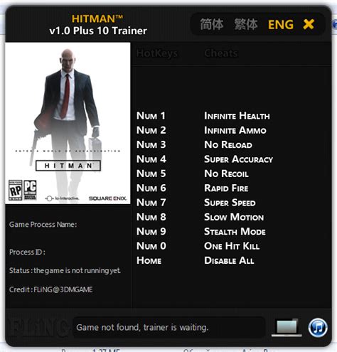 Hitman 2016 Trainer +10 v1.0 FLiNG - download cheats, codes, trainers ...