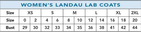 Women's LANDAU - Description, Size Chart