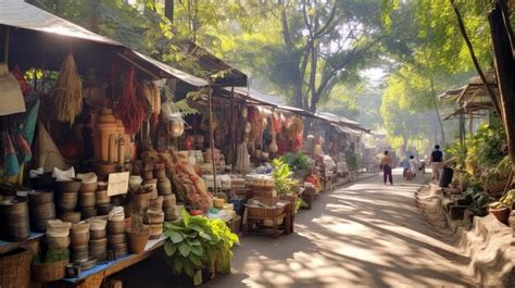 Premium Photo | A Photo of a Thriving Local Market with Artisanal Crafts