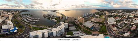 Panoramic Aerial View Downtown Sarasota Sarasota Stock Photo 1214072167 ...